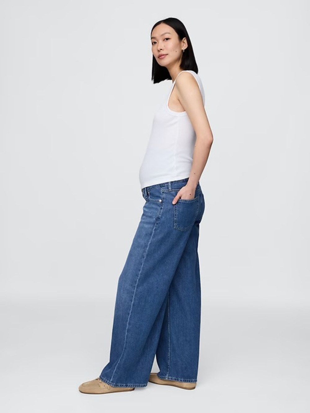 GAP LONG 29/8 Maternity UltraSoft Full-Panel Baggy Jeans